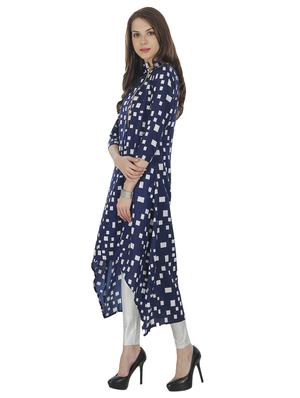 geometric printed high low kurta - 14900298 - Standard Image - 2