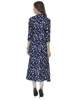 geometric printed high low kurta - 14900298 - Standard Image - 3