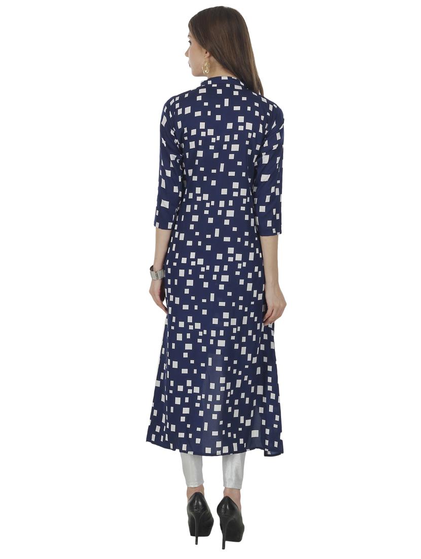 geometric printed high low kurta - 14900298 - Zoom Image - 3