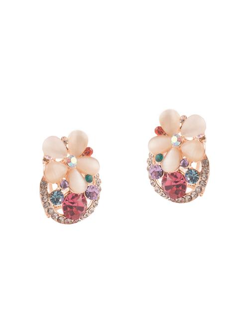 gold metal studs earrings - 14900449 - Very Small Image - 1