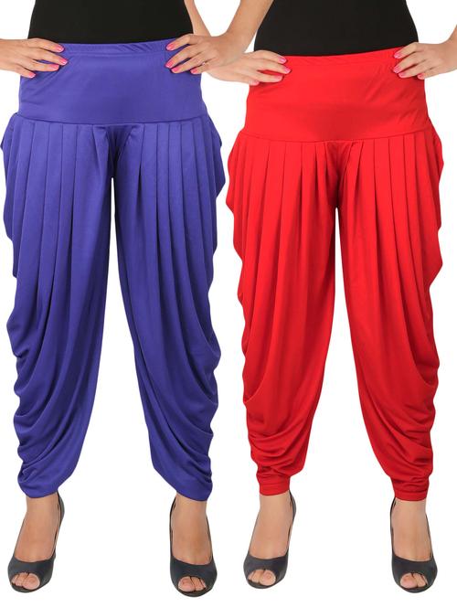 multi lycra combo salwars - 14900517 - Standard Image - 1