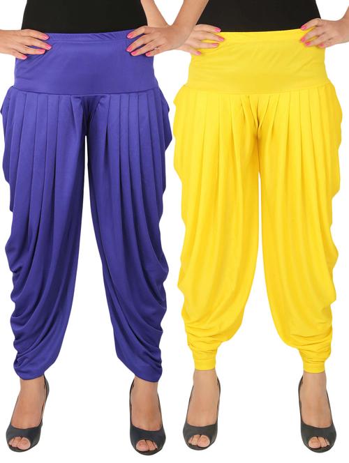 multi lycra combo salwars - 14900520 - Standard Image - 1