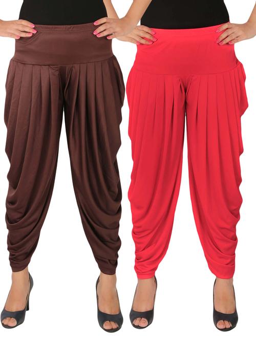 multi lycra combo salwars - 14900525 - Standard Image - 1