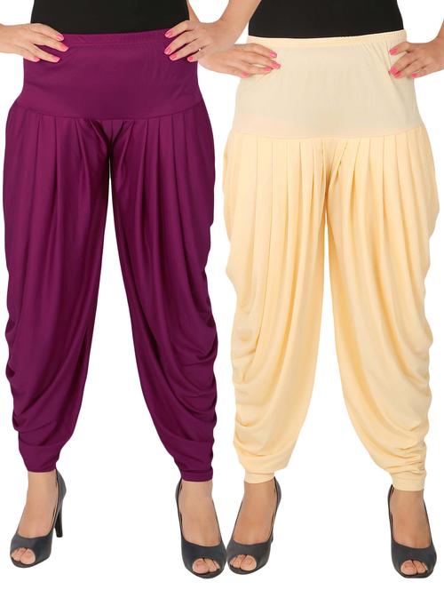 multi lycra combo salwars - 14900535 - Standard Image - 1
