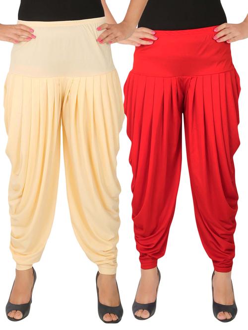 multi lycra combo salwars - 14900536 - Standard Image - 1