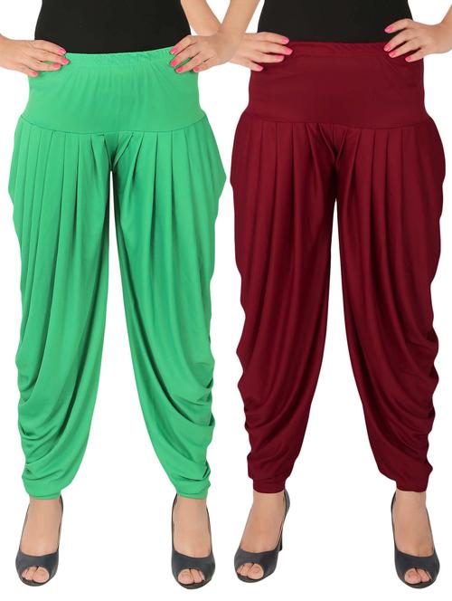 multi lycra combo salwars - 14900540 - Standard Image - 1