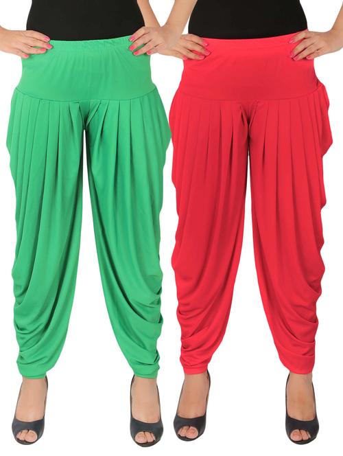 multi lycra combo salwars - 14900542 - Standard Image - 1