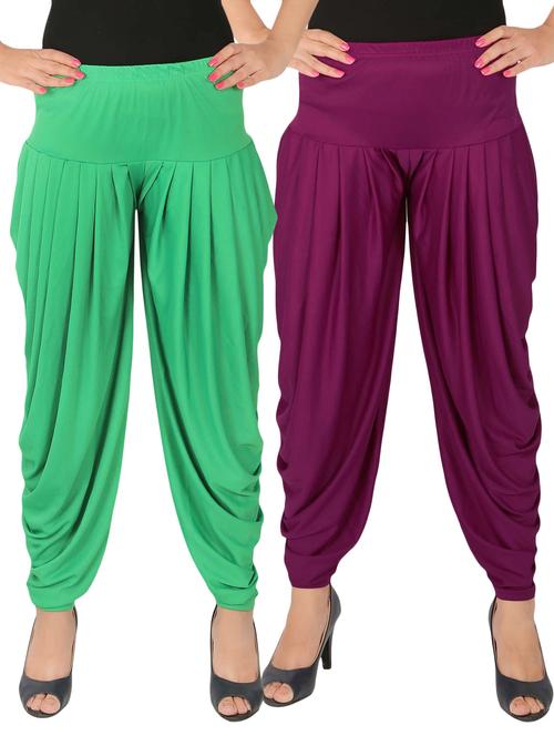 multi lycra combo salwars - 14900543 - Standard Image - 1