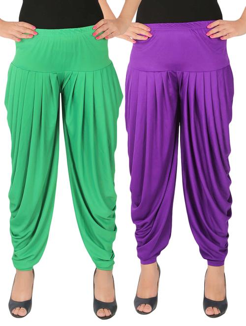 multi lycra combo salwars - 14900545 - Standard Image - 1