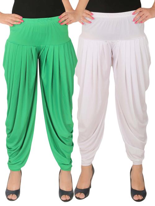 multi lycra combo salwars - 14900546 - Standard Image - 1