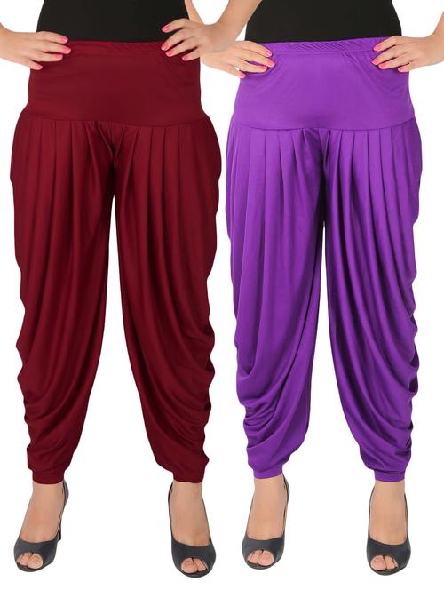 multi lycra combo salwars - 14900552 - Standard Image - 1