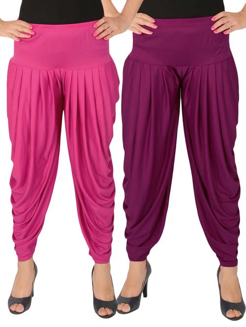 multi lycra combo salwars - 14900556 - Standard Image - 1