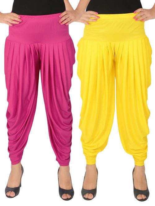 multi lycra combo salwars - 14900560 - Standard Image - 1