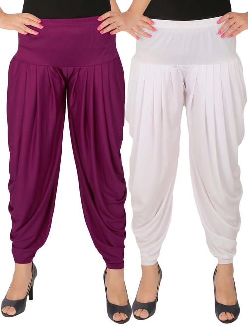 multi lycra combo salwars - 14900568 - Standard Image - 1
