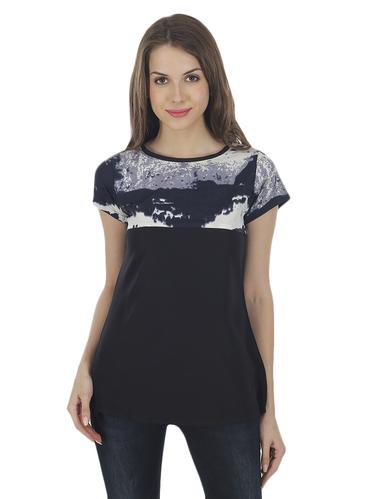 black printed crepe top - 14900630 - Very Small Image - 1