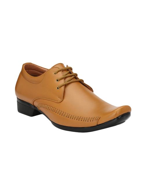 tan leatherette formal derby - 14900652 - Standard Image - 1