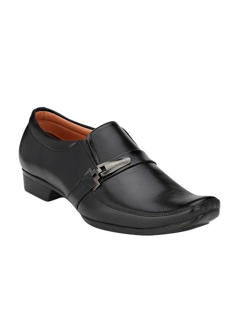 black leatherette formal slip on - 14900655 - Standard Image - 1