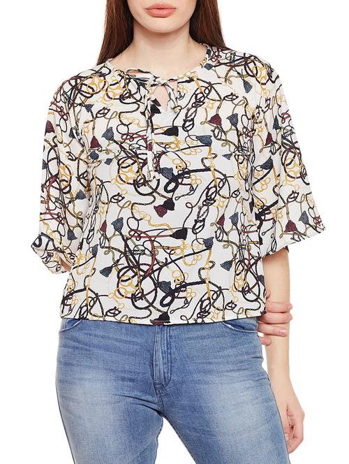 white printed top - 14900668 - Standard Image - 1
