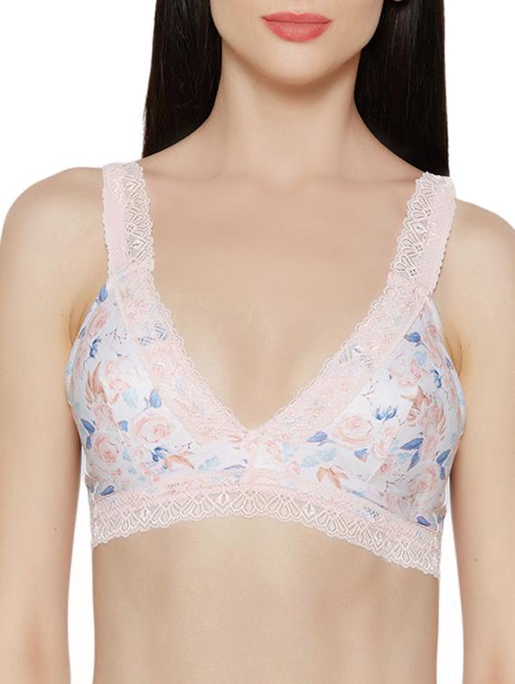 pink printed cotton blend bra - 14900677 - Zoom Image - 1
