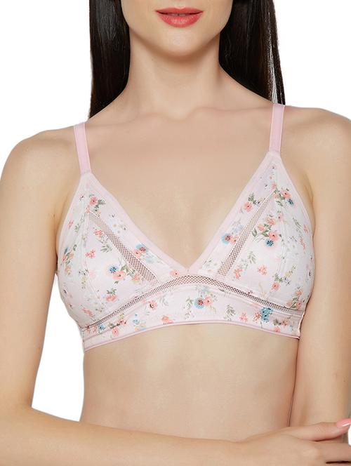pink printed cotton blend bra - 14900680 - Standard Image - 1