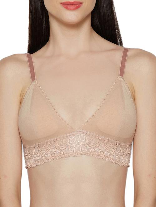 beige cotton blend lette bra - 14900692 - Standard Image - 1