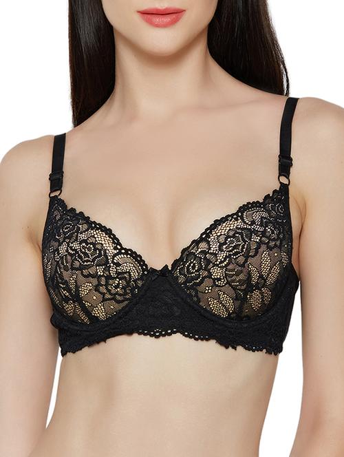 black cotton blend tshirt bra - 14900695 - Standard Image - 1