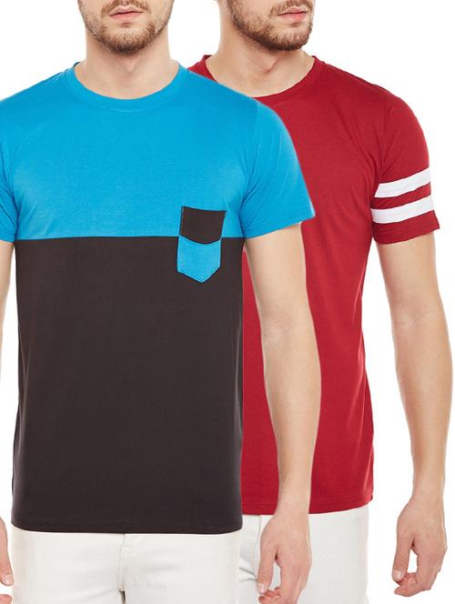 multi colored cotton combos t-shirt (set of 2) - 14900713 - Very Small Image - 1