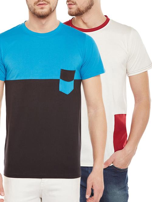 multi colored cotton combos t-shirt (set of 2) - 14900715 - Very Small Image - 1