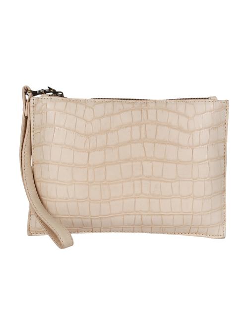 beige leatherette pouch clutch - 14900720 - Standard Image - 1