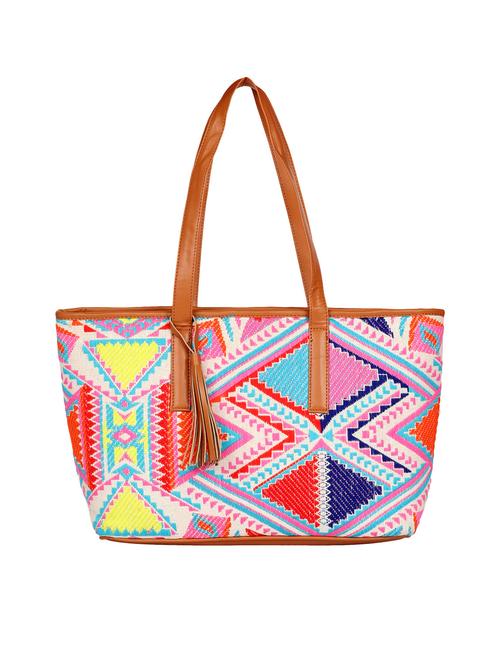multi colored leatherette regular handbag - 14900738 - Very Small Image - 1
