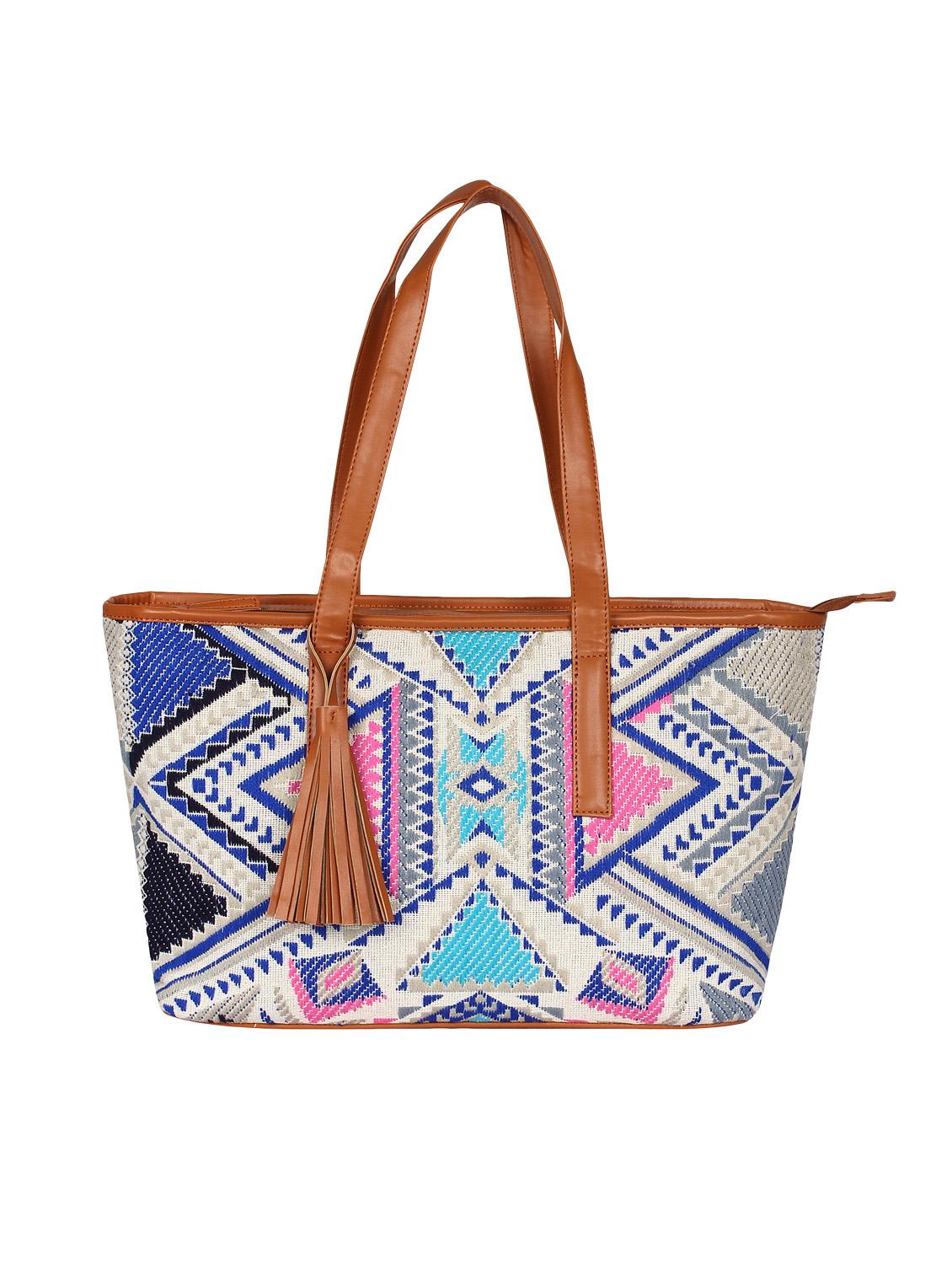 multi colored leatherette regular handbag - 14900740 - Zoom Image - 1