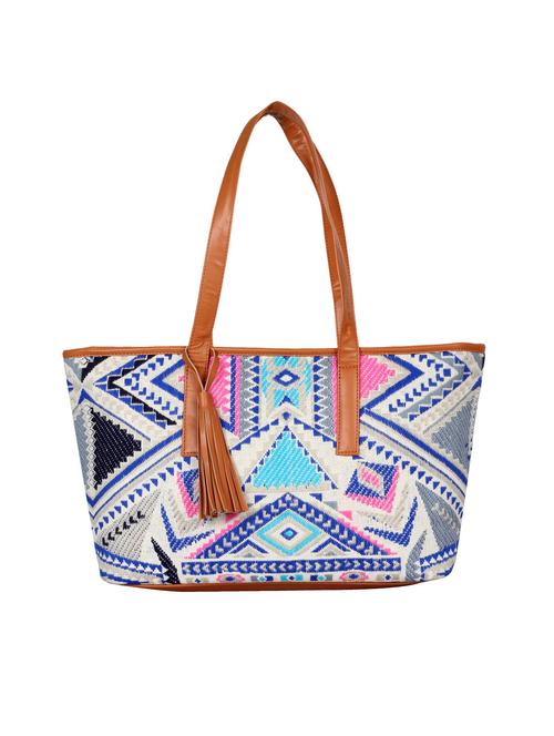 multi colored leatherette regular handbag - 14900742 - Standard Image - 1