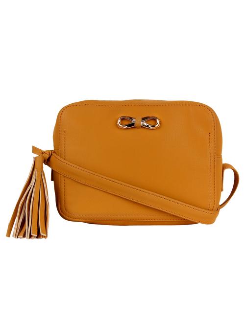 yellow leatherette regular sling bag - 14900746 - Standard Image - 1