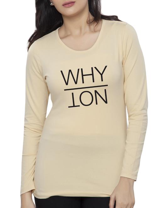 beige printed cotton tee - 14900838 - Very Small Image - 1