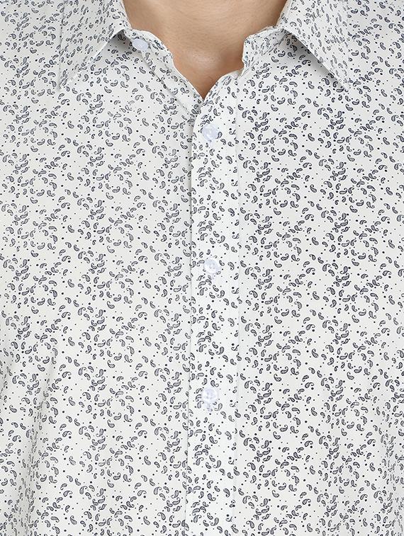 white cotton casual shirt - 14901103 - Zoom Image - 4
