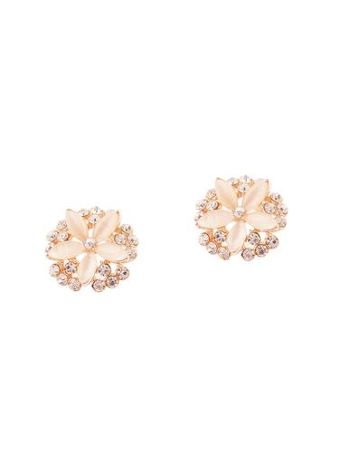 gold metal studs earrings - 14901359 - Very Small Image - 1