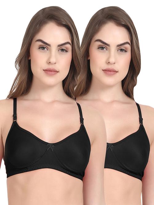 Set of 2 black solid bras - 14901415 - Standard Image - 1