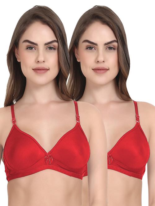 Set of 2 red solid bras - 14901417 - Standard Image - 1