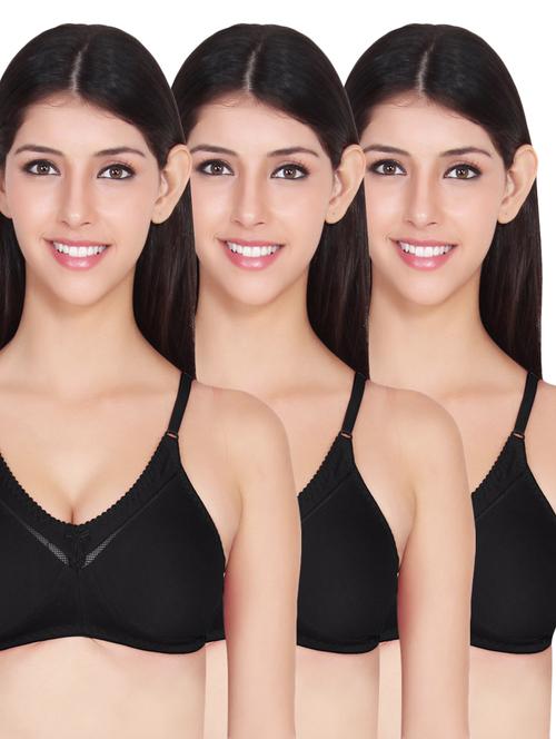 Set of 3 black solid bras - 14901434 - Standard Image - 1