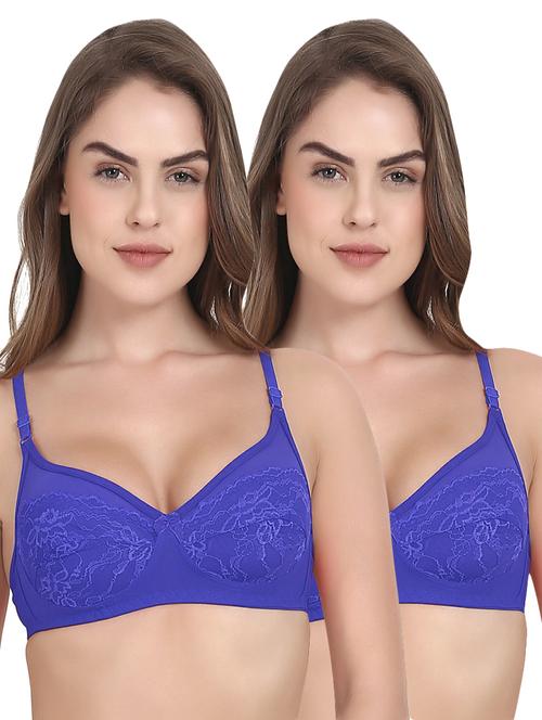 set of 2 blue solid bras - 14901437 - Standard Image - 1