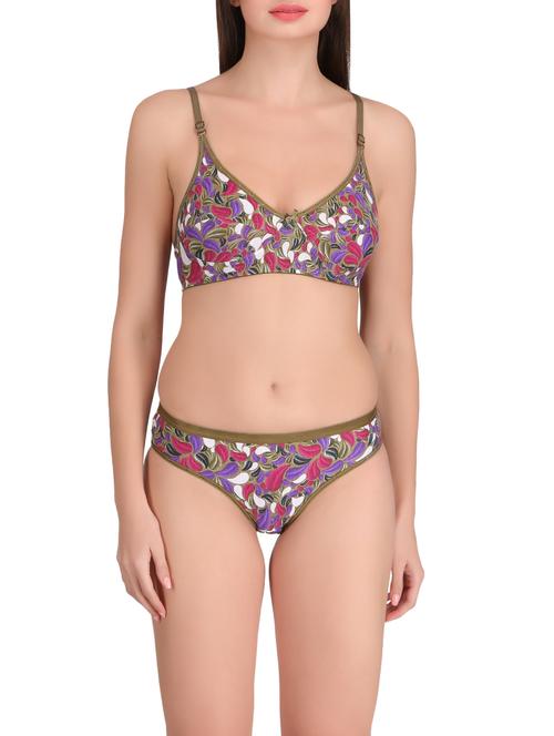 multi colored bra and panty set - 14901546 - Standard Image - 1