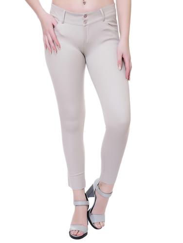 solid beige flat front trouser - 14901729 - Very Small Image - 1
