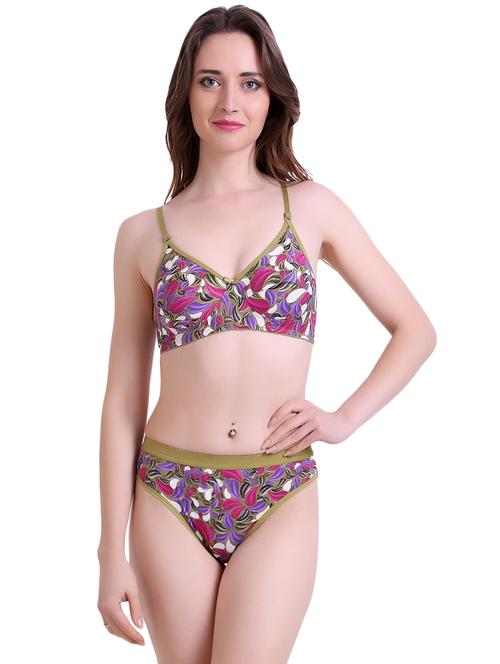 multi colored bra and panty set - 14901735 - Standard Image - 1