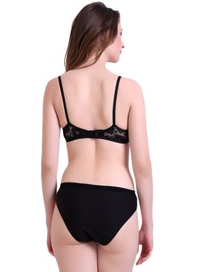 black hosery bra and panty set - 14901742 - Standard Image - 4