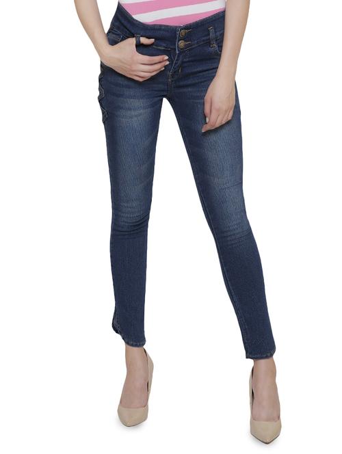 High-rise curved hem jeans - 14901872 - Standard Image - 1