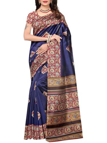 blue mysore silk saree with blouse - 14901935 - Very Small Image - 1