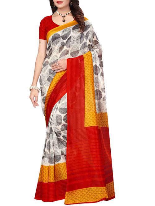 white bhagalpuri silk saree with blouse - 14901941 - Standard Image - 1