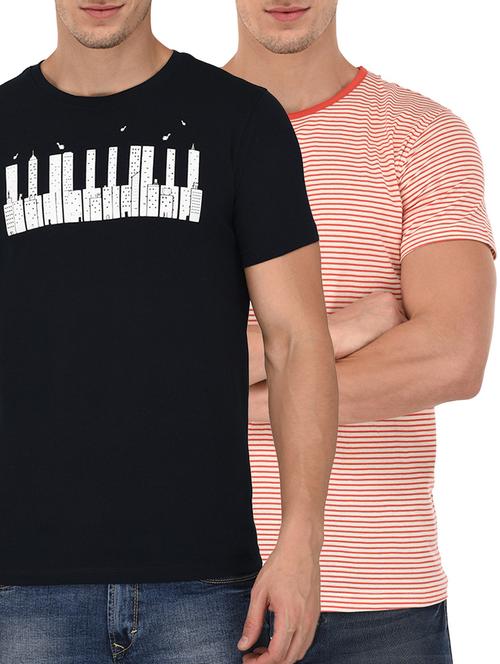 multi colored cotton combos t-shirt (set of 2) - 14902093 - Very Small Image - 1