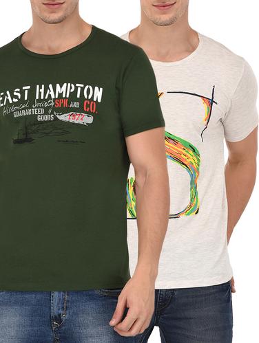 multi colored cotton combos t- shirt (Set of 2) - 14902101 - Very Small Image - 1