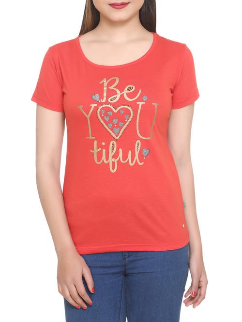 red printed tee - 14902296 - Standard Image - 1